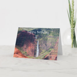 Tarjeta Feliz cumpleaños, caídas de Waipoo, barranco de
