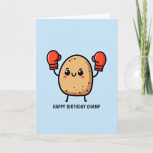 Tarjeta Feliz Cumpleaños Campeón Boxeo Patata