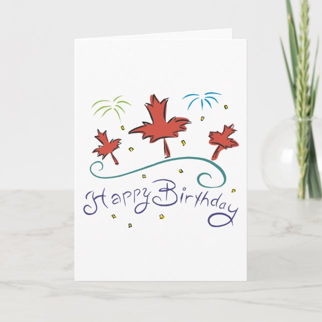 Tarjeta Feliz cumpleaños Canadá (Anverso)