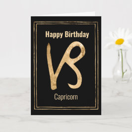Tarjeta Feliz cumpleaños Capricorn Oro de astrología zodia