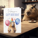 Tarjeta Feliz cumpleaños Capybara<br><div class="desc">Este diseño se puede personalizar eligiendo la opción Editar diseño. También puede transferir a otros artículos. Póngase en contacto conmigo en colorflowcreations@gmail.com o utilice la opción de chat en la parte superior de la página si desea tener este diseño en otro producto o necesita ayuda. Ver más de mis diseños...</div>