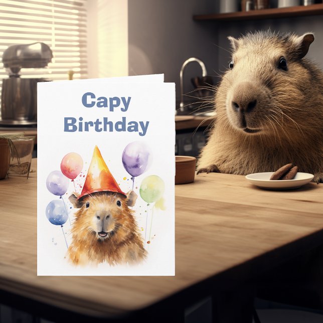 Tarjeta Feliz cumpleaños Capybara (Subido por el creador)