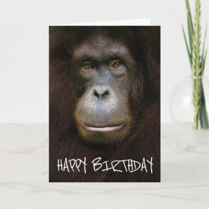 Tarjeta Feliz Cumpleaños Cara de Orangután