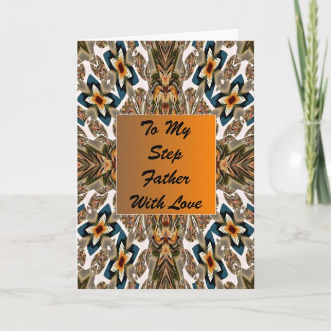 Tarjeta Feliz Cumpleaños Card Para Un Paso Padre Resumen (Anverso)