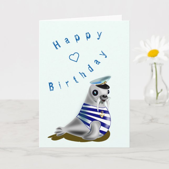 Tarjeta Feliz Cumpleaños Card Pequeño Sellador de Sello (Planta pequeña)