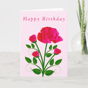 Tarjeta Feliz Cumpleaños Card Red Rose