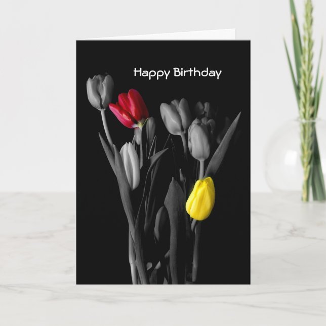 Tarjeta Feliz cumpleaños Card-Tulips (Anverso)