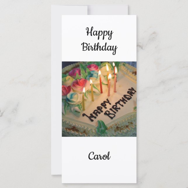 Tarjeta Feliz cumpleaños Carol (Anverso)