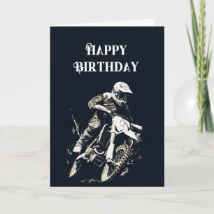 Tarjeta Feliz cumpleaños Carreras Motocross