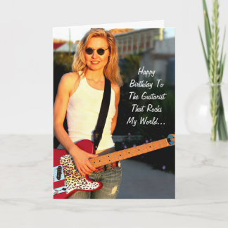 Tarjeta Feliz cumpleaños, carta de rocas de guitarista