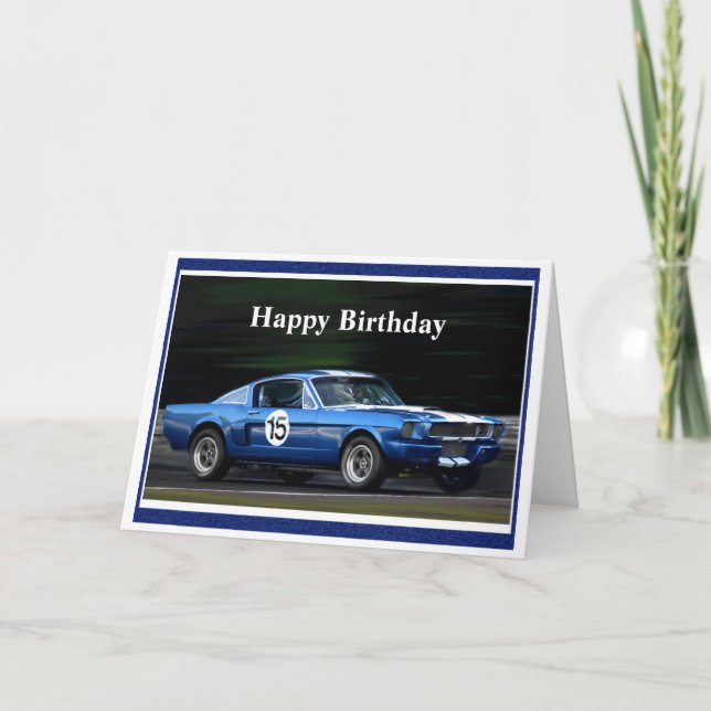 Tarjeta Feliz cumpleaños carta Racer #15 (Anverso)