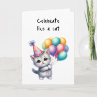 Feliz cumpleaños celebra como globos de gato Gorra