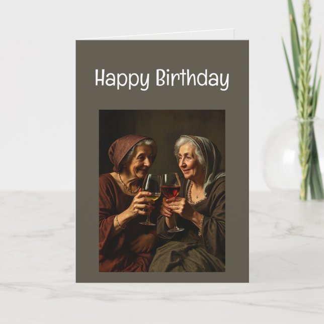Tarjeta Feliz cumpleaños celebra la vejez (Anverso)