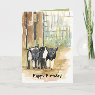 Tarjeta Feliz Cumpleaños Cerdos Animales de Granja Barnyar