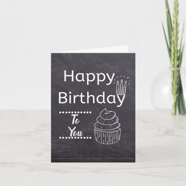 Tarjeta Feliz cumpleaños Chalkboard (Anverso)