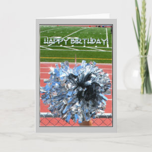 Tarjeta Feliz cumpleaños. Cheer pom pom