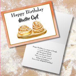 Tarjeta Feliz cumpleaños Chef Cinnamon Buns