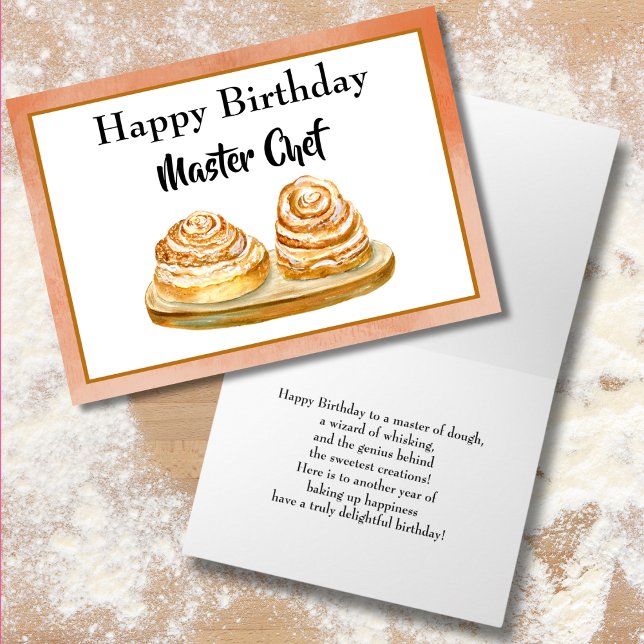 Tarjeta Feliz Cumpleaños Chef Rollos de Canela (Subido por el creador)