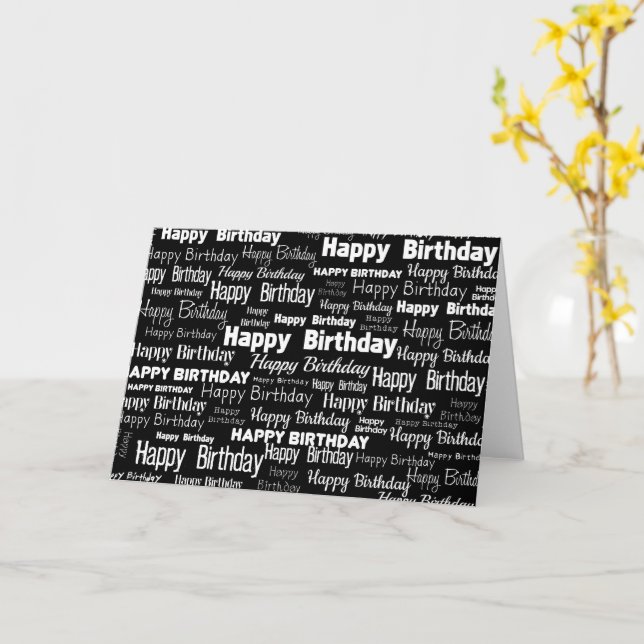 Tarjeta Feliz Cumpleaños Chic (flor amarilla)