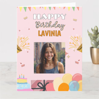 Tarjeta Feliz cumpleaños, Chica adolescente, por hija