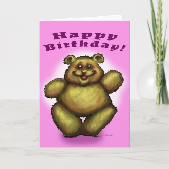 Tarjeta Feliz cumpleaños Chica Bear (Anverso)