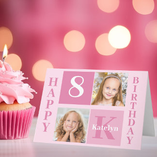 Tarjeta Feliz cumpleaños Chica Cute Personalizado niños ro