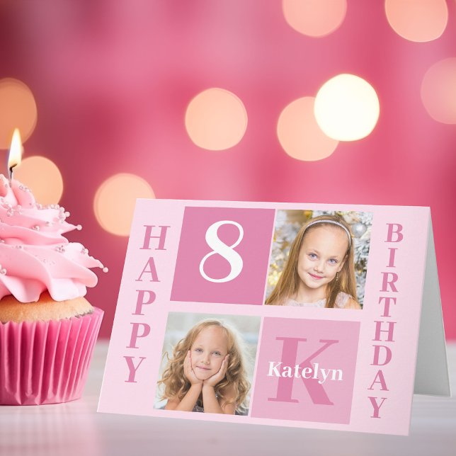 Tarjeta Feliz cumpleaños Chica Cute Personalizado niños ro (Subido por el creador)