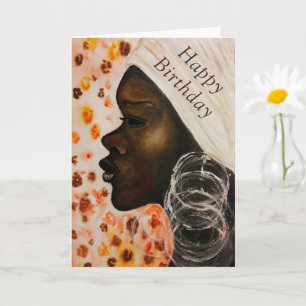 Tarjeta Feliz cumpleaños, Chica de belleza africano