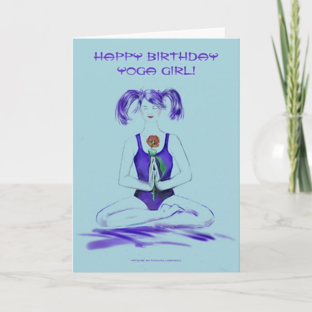 Tarjeta ¡Feliz cumpleaños, Chica de Yoga!-Estilo de vida d (Anverso)