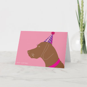 Tarjeta Feliz cumpleaños Chica Vizsla