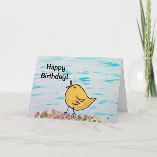 Tarjeta Feliz cumpleaños Chick (Anverso)