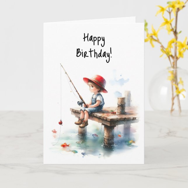 Tarjeta Feliz cumpleaños, chicos Reel Fun Deseos de cumple (flor amarilla)