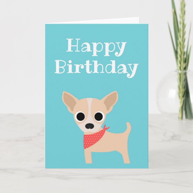 Tarjeta Feliz cumpleaños Chihuahua Dog Blank adentro (Anverso)