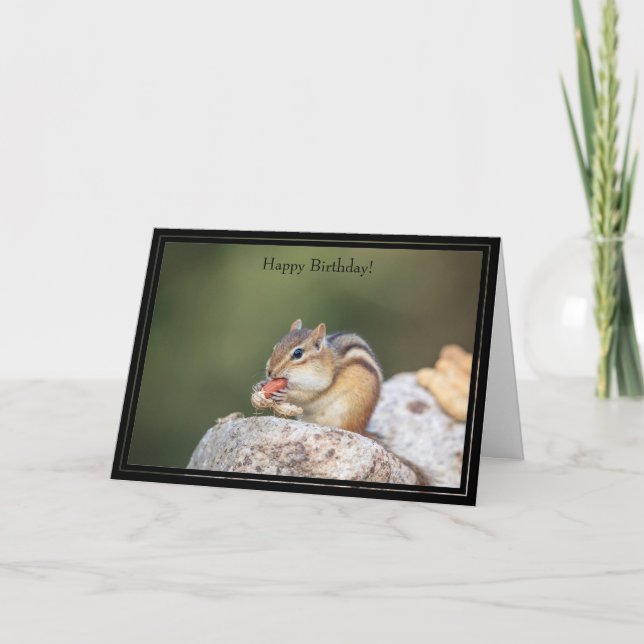Tarjeta Feliz cumpleaños Chipmunk (Anverso)