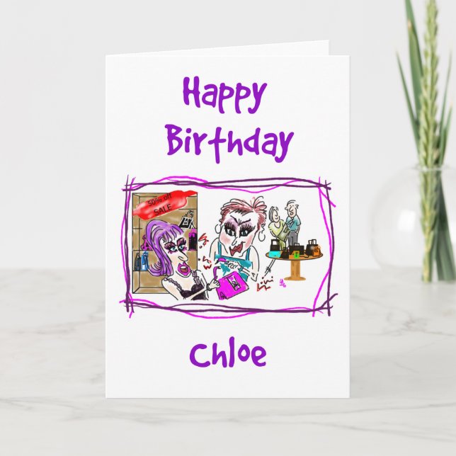 Tarjeta Feliz cumpleaños - Chloe (Anverso)