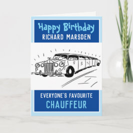 Tarjeta Feliz cumpleaños, chofer o conductor
