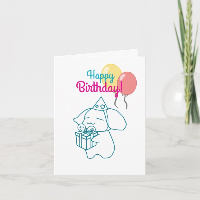 Tarjeta Feliz cumpleaños Chomochi Bunny (Anverso)