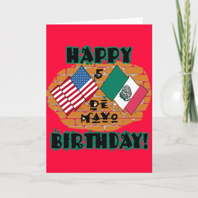 Tarjeta Feliz cumpleaños Cinco de Mayo (Anverso)