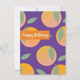 Tarjeta Feliz Cumpleaños Cítricos Naranjas Frutales