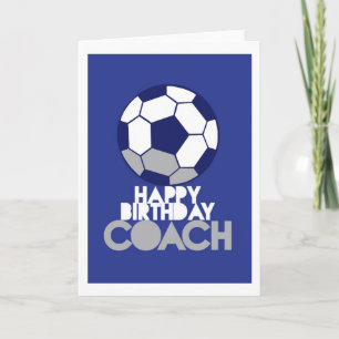 Tarjeta Feliz cumpleaños COACH con fútbol