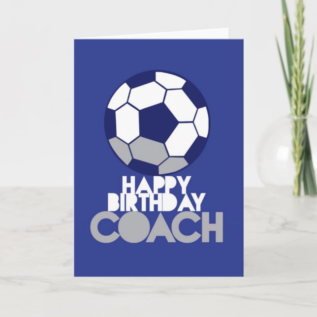 Tarjeta Feliz cumpleaños COACH con fútbol (Anverso)