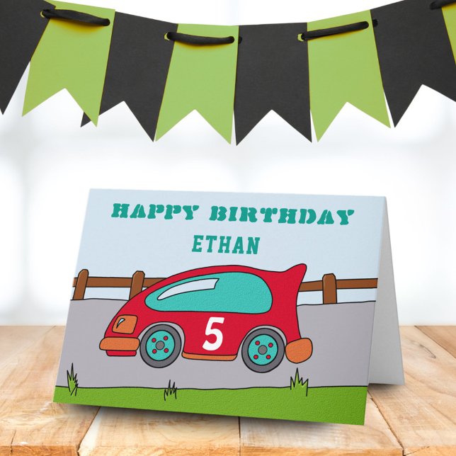 Tarjeta Feliz Cumpleaños Coche de Carreras (Subido por el creador)