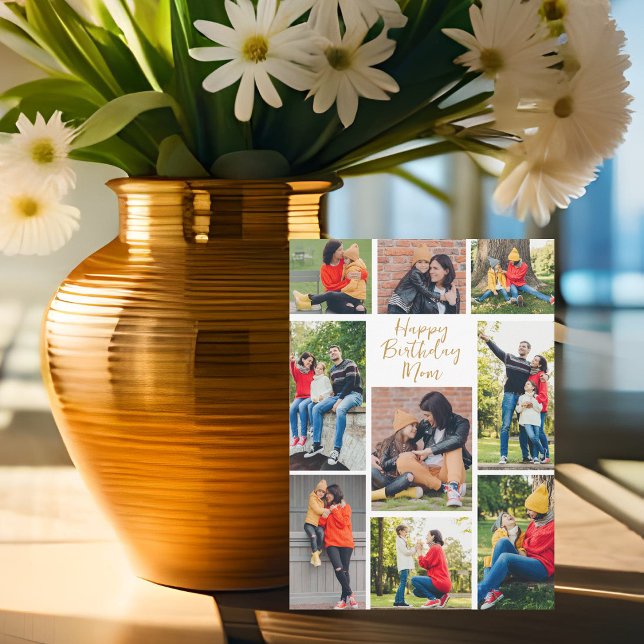 Tarjeta Feliz cumpleaños, Collage de fotos de mamá de hija (Subido por el creador)