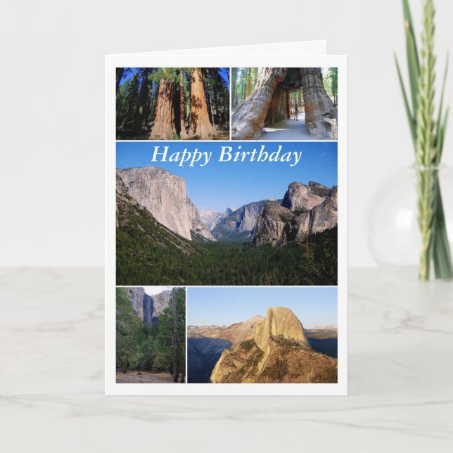 Tarjeta Feliz cumpleaños, collage del parque nacional de (Anverso)