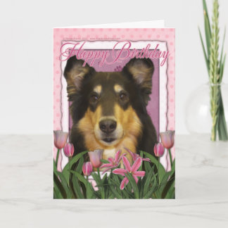 Tarjeta Feliz cumpleaños - Collie - Caroline
