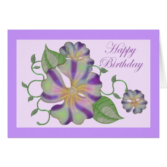Tarjeta feliz cumpleaños coloreado multi de la flor
