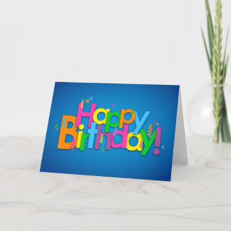 Tarjeta Feliz cumpleaños - Colores brillantes