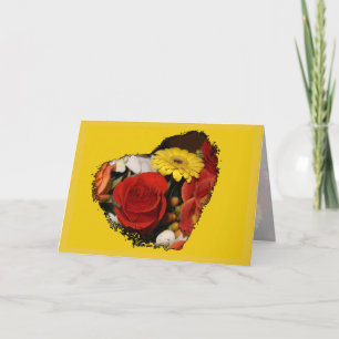 Tarjeta Feliz cumpleaños, colorida forma de corazón de Bou