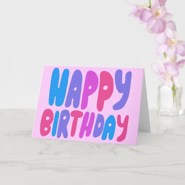 Tarjeta FELIZ CUMPLEAÑOS Coloridas Cartas de Burbuja PERSO (Orquídea)