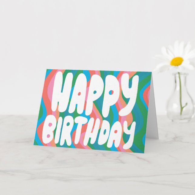 Tarjeta FELIZ CUMPLEAÑOS Coloridas Cartas de Burbuja PERSO (Planta pequeña)